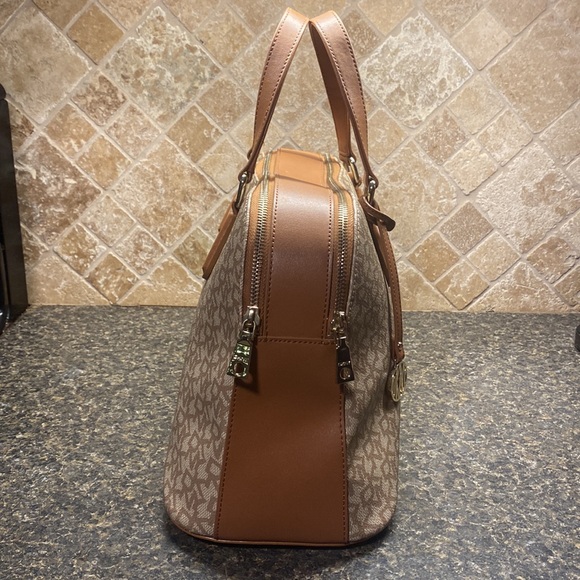 DKNY Heritage Coated Logo Leather Satchel - Picture 5 of 7